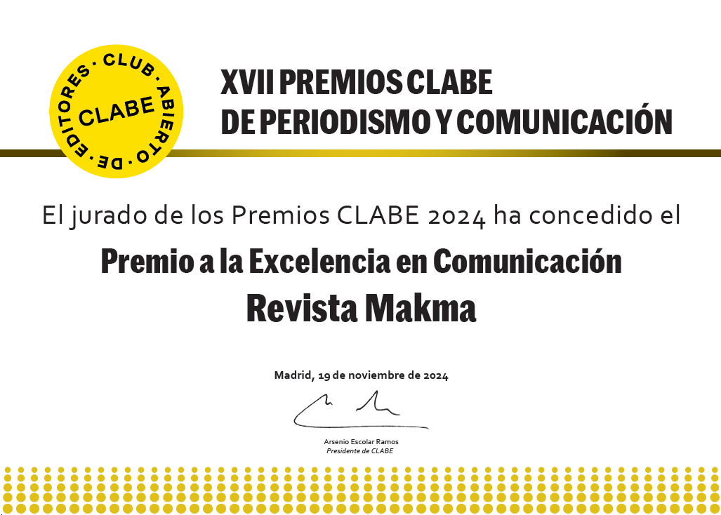 Diploma MAKMA. Premios CLABE 2024